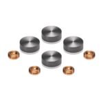 set of 4 screw cover diameter 11 16 aluminum titanium finish