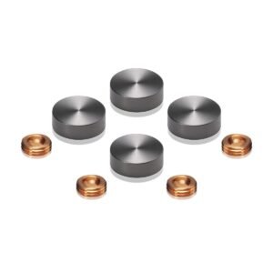 set of 4 screw cover diameter 11 16 aluminum titanium finish