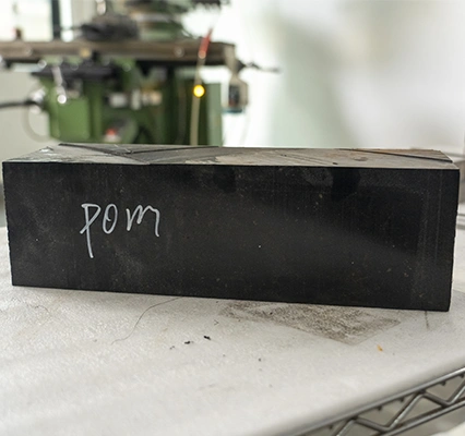 POM materials in block shape used for CNC milling